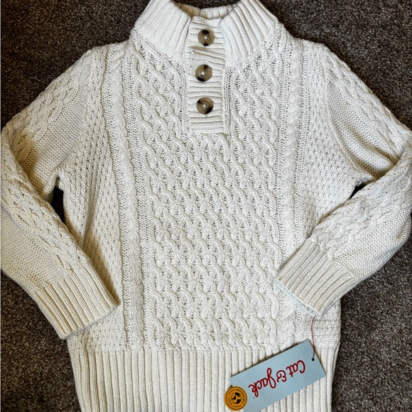Target Sweaters - Target Buttoned Cowl Neck Sweater - Cream
